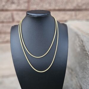 Liz Claiborne Vintage Gold-Tone Long Layering Chain Necklace Y2K 90s Jewelry